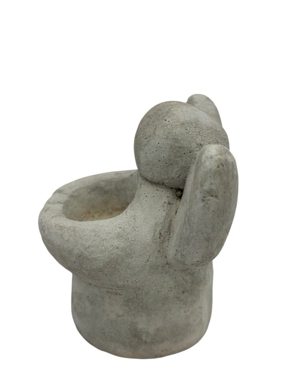 Vintage Concrete Angel Tealight Holder Made in Philippines Rustic Cement Cherub - Picture 3 of 10
